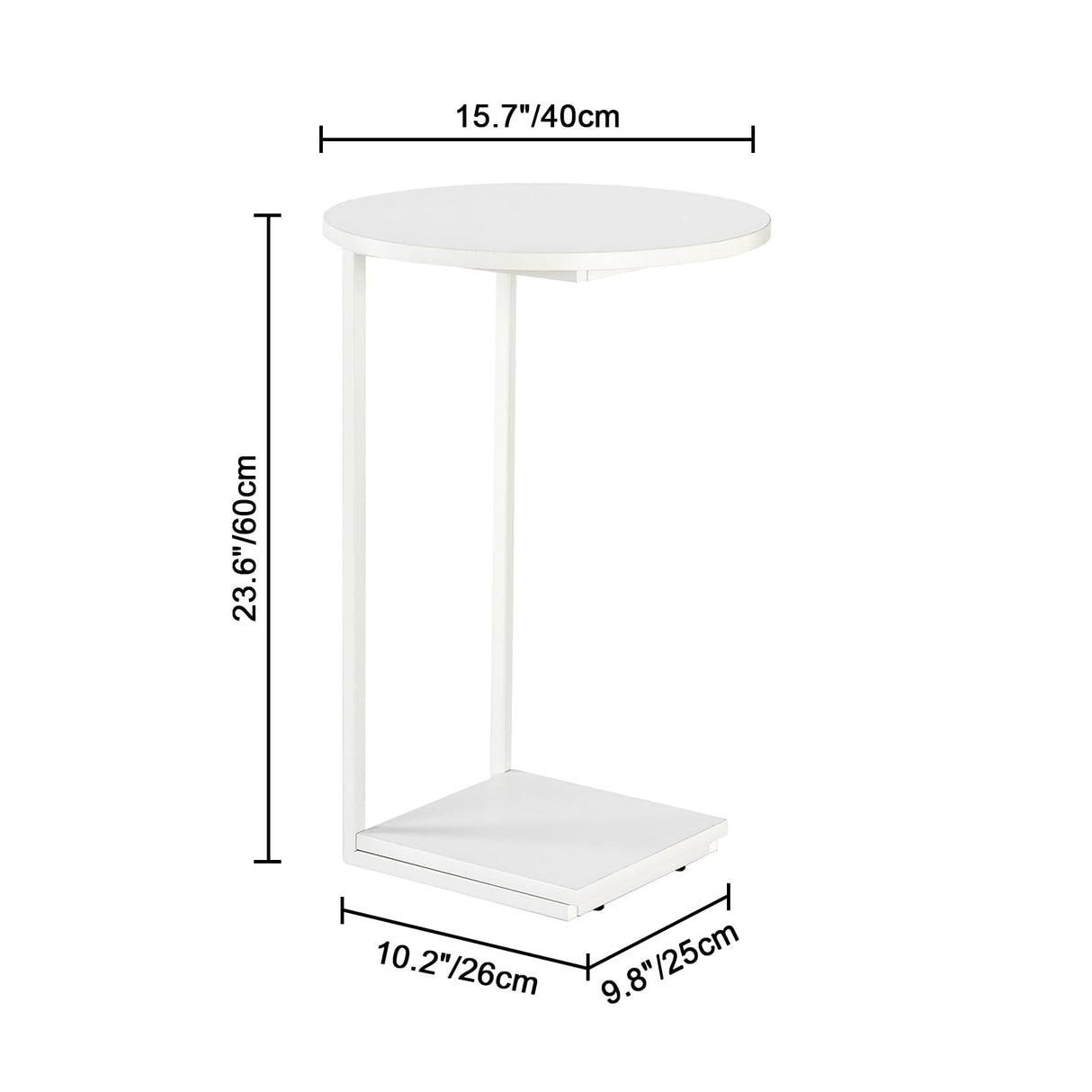 C Table End Table, Couch Table That Slide Under, Sofa Side Table in Living Room