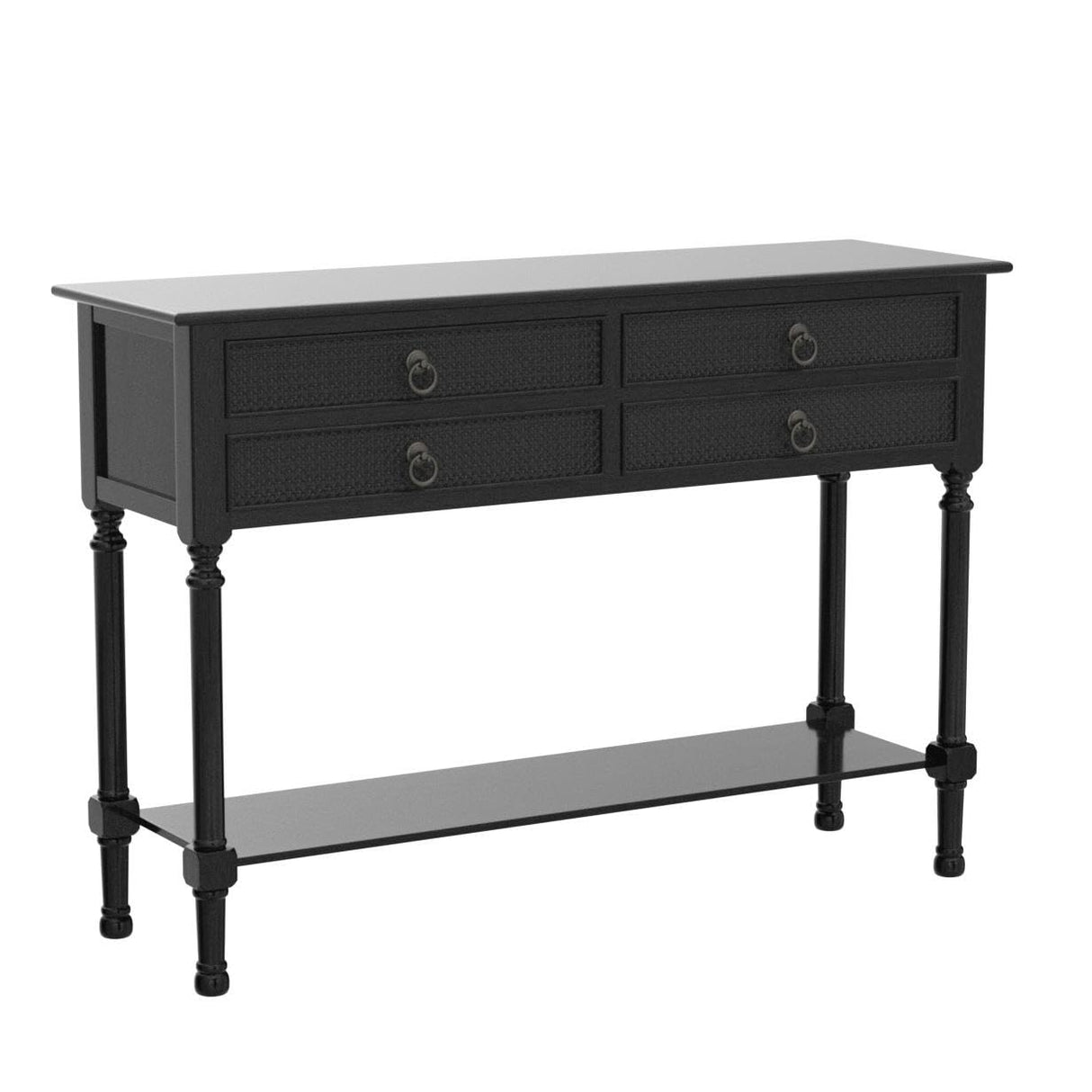 Safavieh Home Collection Haines Black 4-Drawer Bottom Shelf Console Table