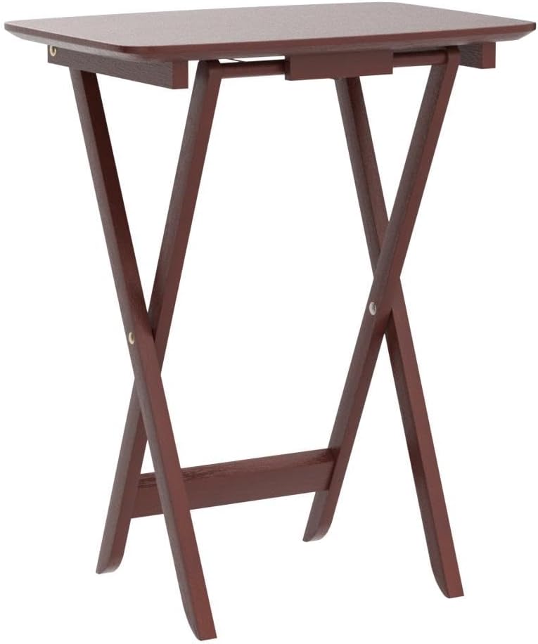 Wood Darlene 2 Piece Foldable Snack Table Set – Walnut Finish