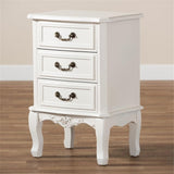 Studio Gabrielle Traditional French Country Provincial White-Finished 3-Drawer Wood