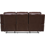 Faux-Leather Double Reclining 3-Seater Sofa, HUM001SF-BR, 40.000