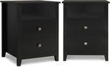 Modern Nightstands - Set of 2 White Night Stand for Bedroom, Bedside Table