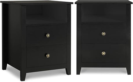 Modern Nightstands - Set of 2 White Night Stand for Bedroom, Bedside Table