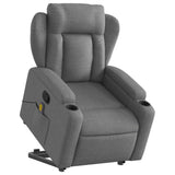 Massage Recliner Chair - Power Lift Armchair, Manual Tilt up to 135°, Vibration Massage, Cup Holders, Fabric, Dark Gray