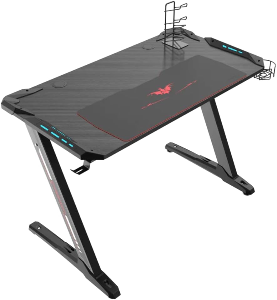 Z1-S Pro Gaming Desk 44.5" Z Shaped Home Office PC Computer Desks Gamer