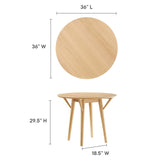 Gallant Round Dining Table, 36 Inch, Oak Oak