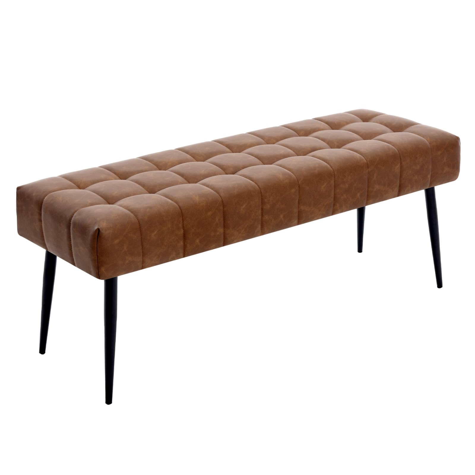 44.5”Bedroom Bench, Modern Faux Leather End of Bed Bench
