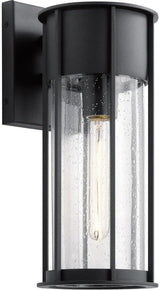 Camillo 15 Inch 1 Light Wall Light with Clear Seeded Glass in Black