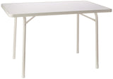 120/W Rectangular Steel Garden Table, White, 115 x 70 x 72 cm