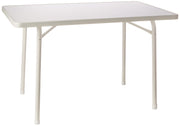 120/W Rectangular Steel Garden Table, White, 115 x 70 x 72 cm