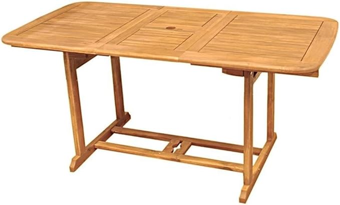 Acacia Wood Patio Dining Table in Dark Brown