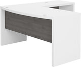 Echo L Shaped Bow Front Desk in Gray Sand