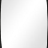 Rectangular Metal Frame Mirror with Curved Edges, Black