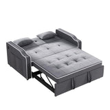 Sleeper Sofa Bed with USB Port, Velvet Pull Out Couch Bed, 3-in-1 Convertible