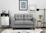 55" Modern Loveseat with Soft-Cushioned Backrest, Piped Details & Tapered Wood Legs