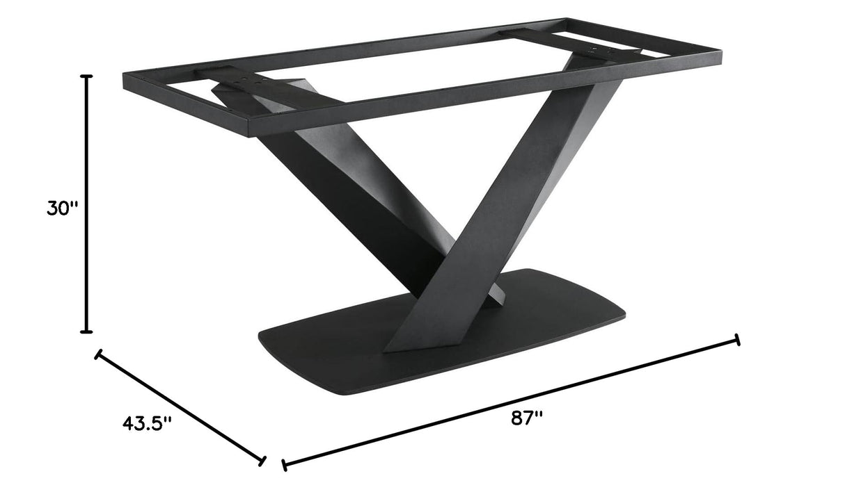 Everett Dining Table, Matte Black, 87 x 30 x 43.5