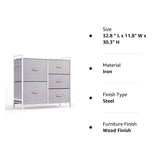 Dresser for Bedroom, 5 Chests of Drawers, Dresser for Closet with Fabric Bins,