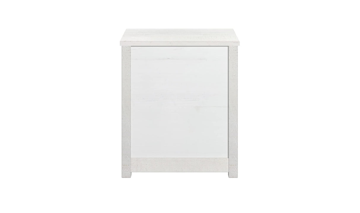 Hampton 2 Drawer Solid Wood Rustic Nightstand - Coastal White Finish