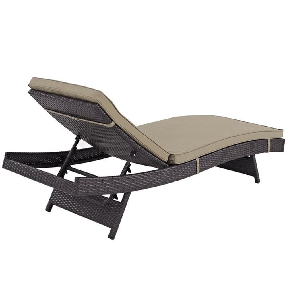 2 Piece Adjustable Patio Chaise Lounge Set in Mocha