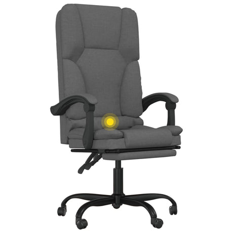 Gecheer Massage Reclining Office Chair Dark Gray Fabric