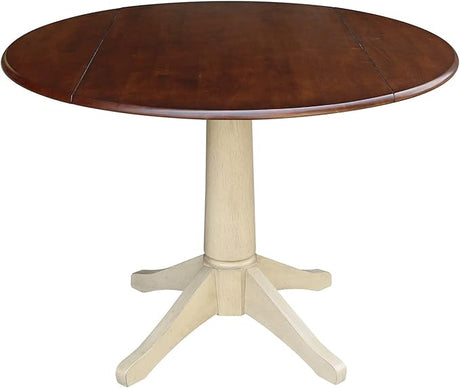 International Concepts 42 in. Round Dual Drop Leaf Pedestal Dining Table,