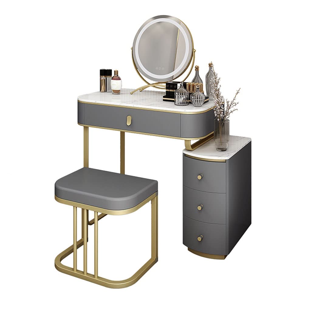 Table Desk for Bedroom Vanity Table Set Slate Bedside Table Integrated Dressing Table