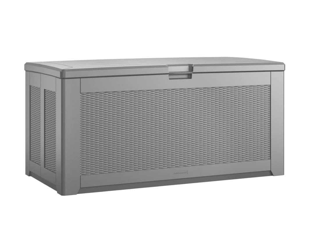 Extra Large Resin Outdoor Storage Deck Box (134 Gal), Weather Resistant, Gray