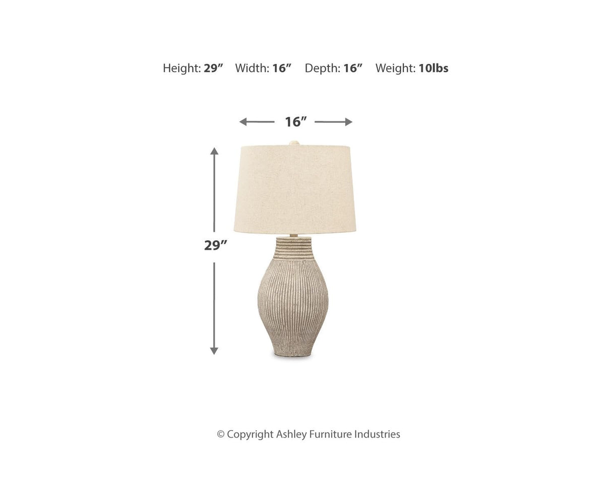 Layal Textured Paper Table Lamp 29" Beige