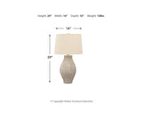 Layal Textured Paper Table Lamp 29" Beige
