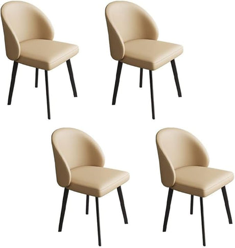 Contemporary Dining Chair Set Armless Chair with Metal Legs Modern Low Back Chairs Dining Side Chair for Dining Room Kitchen Living Room Bedroom