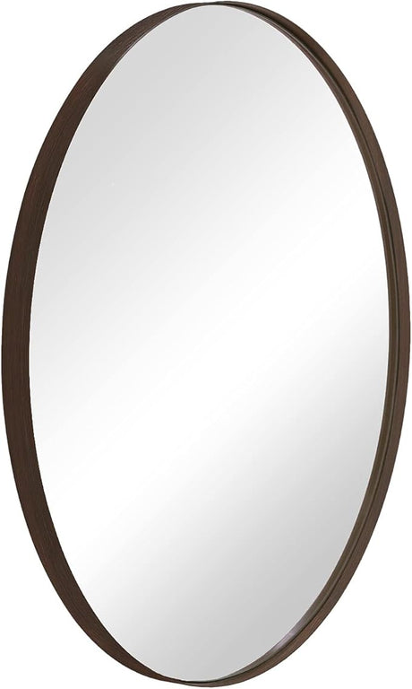 Brushed Nickel Mirror, Oval Bathroom Mirror 22x30'', Brushed Nickel Oval Wall Mirror