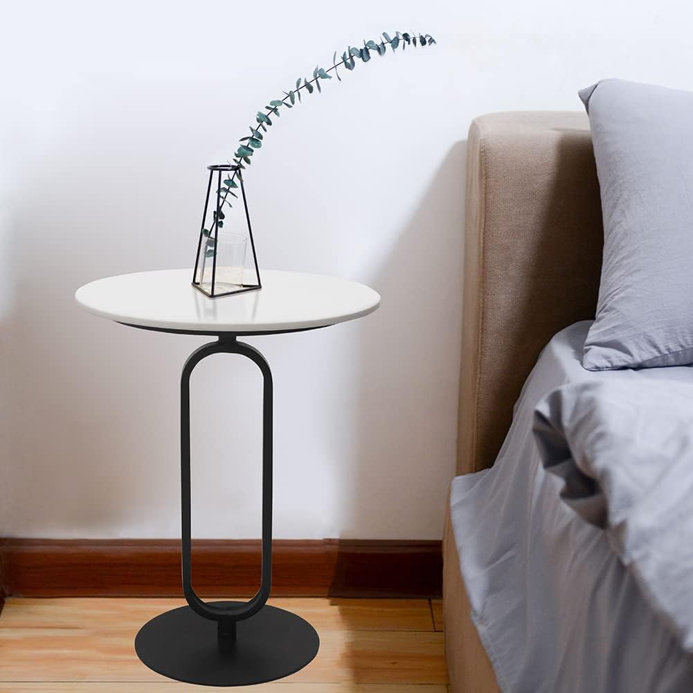 Side Table with Marble Top Metal Pub Bar Round Table Modern Sofa Side End Table Coffee