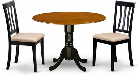 DLAN5-BLK-C 5 Piece Dining Room Table Set Includes a Round Kitchen Table