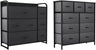 Fabric Dresser with 7 Drawers - Storage Tower (Black/ Grey) & 9 Drawers-Fabric Storage Tower