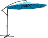 Large Outdoor Patio Umbrella with Base, Offset Cantilever Hanging Market Style