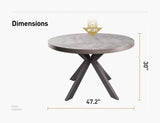 Small Round Dining Table for 4 Person, MDF & HPL Surface and Sturdy Base Structure,