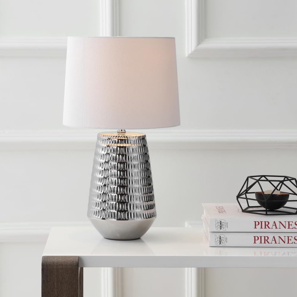 Lighting Collection Stark Plated Silver 28-inch Bedroom Living Room Home Office