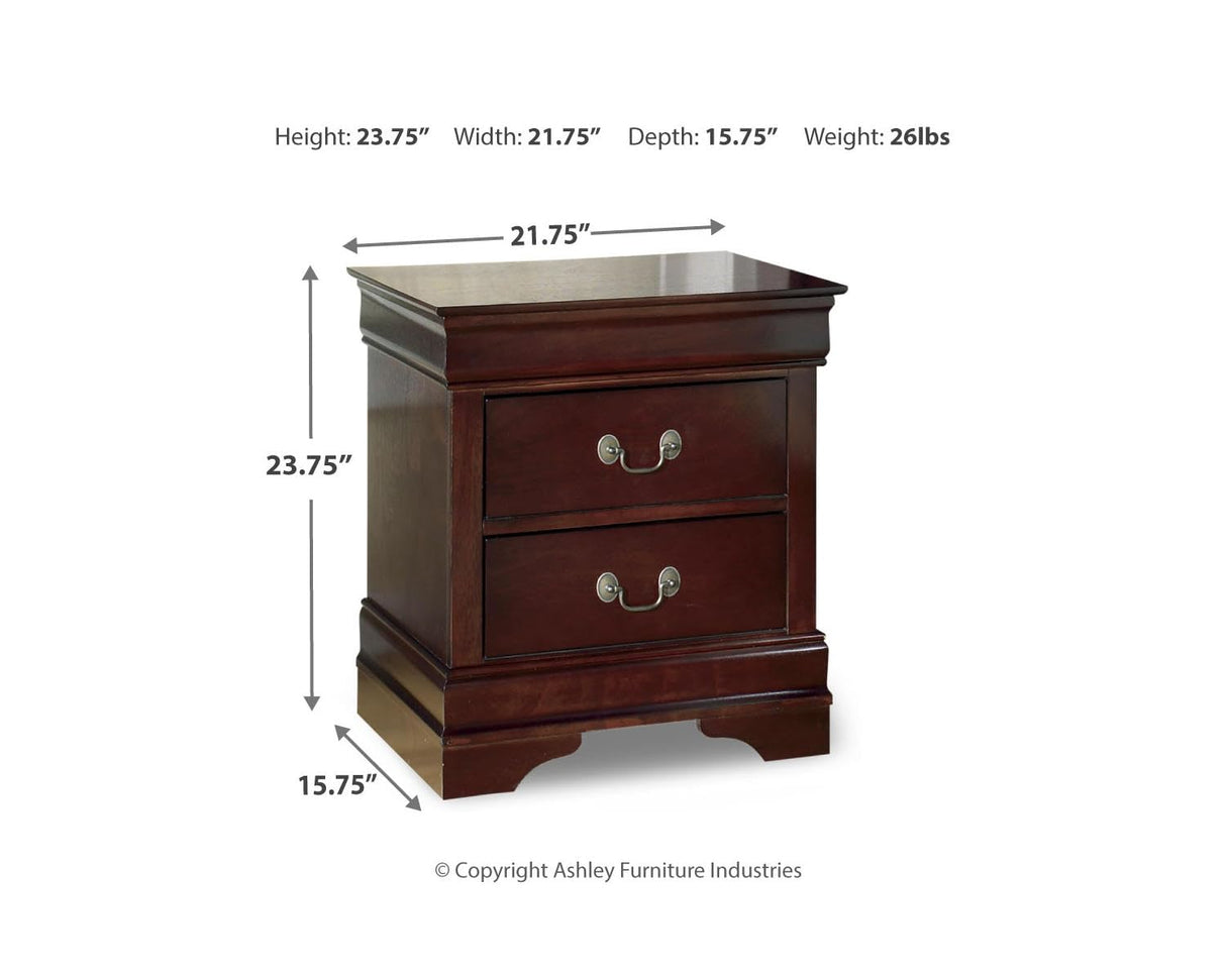 Alisdair Traditional 2 Drawer Nightstand, Dark Brown
