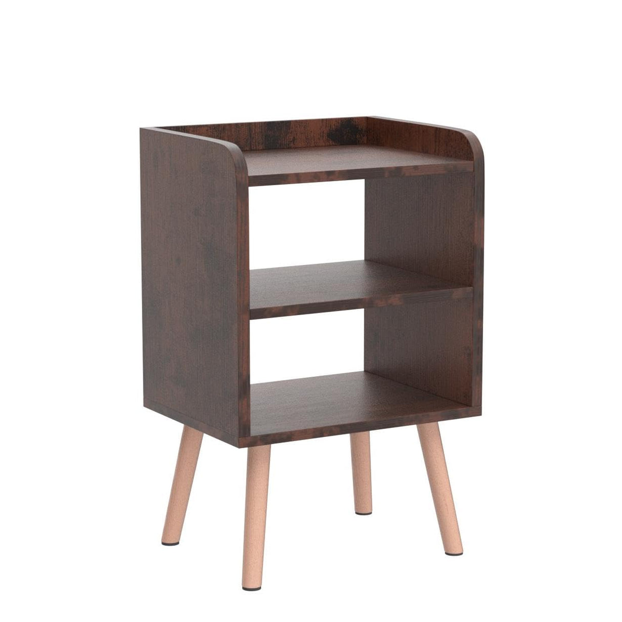 Nightstand, Mid-Century Modern Bedside Tables with Storage Shelf