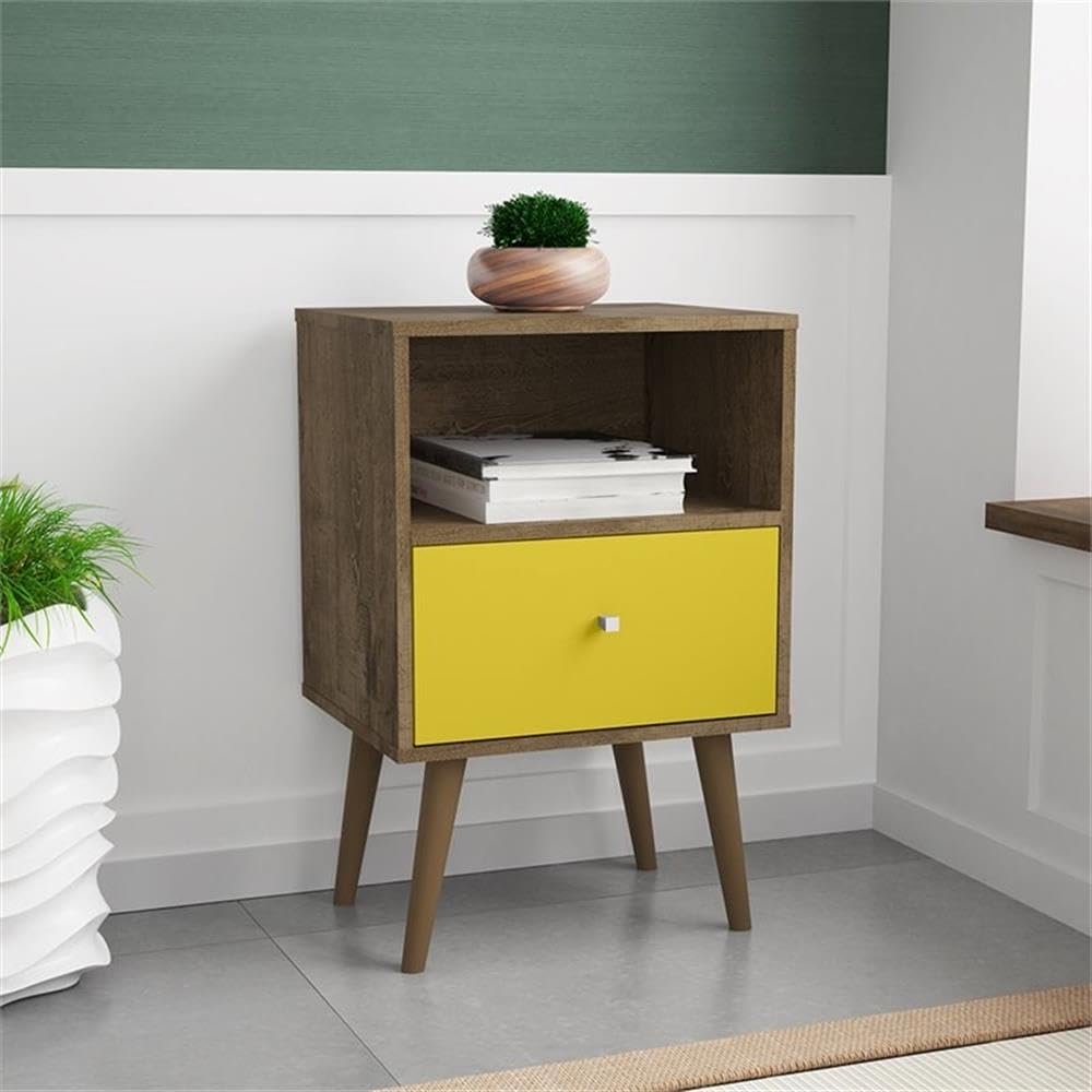 1-Drawer Transitional Solid Wood Nightstand