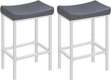 Bar Stools, Set of 2 Bar Chairs, Counter Height Stools, Saddle Stools