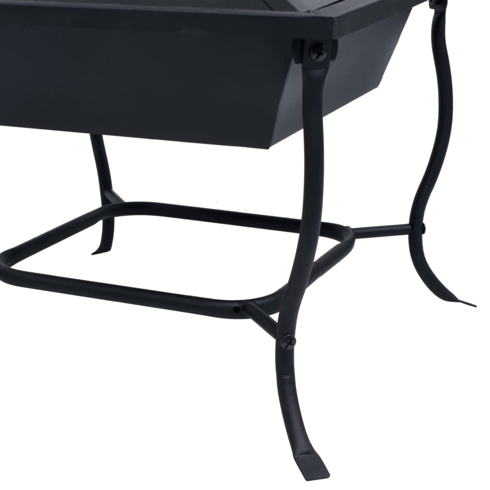 Tidyard Fire Pit Black 16.5 x 16.5 x 17.7 Inch Steel Wood Burning Firepit Stove, Patio Garden Fireplace for Camping, Outdoor Heating, Picnic, Party