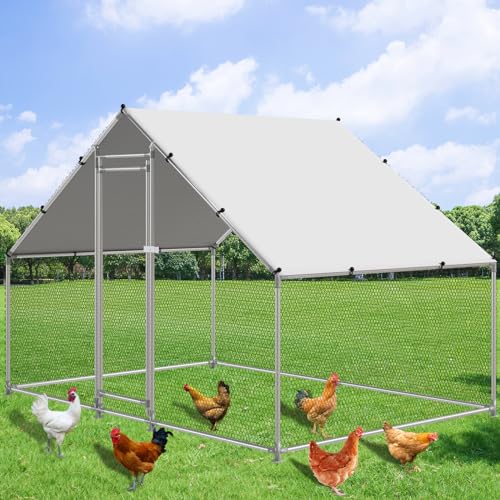 Large Metal Chicken Coop Walk-in Poultry Cage Hen Duck Run House