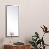 28" x 14" Modern Metal Frame Mirror in Sliver Finish