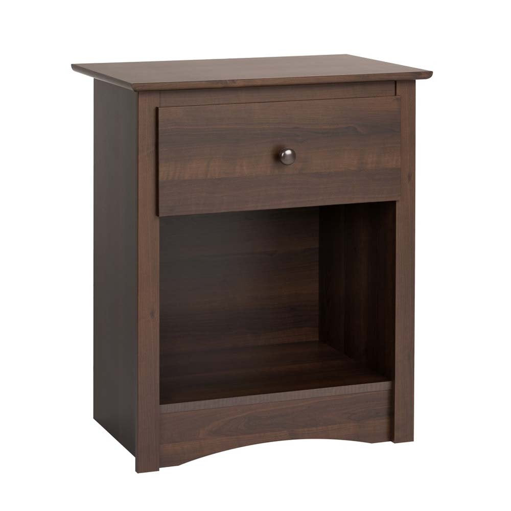 Sonoma Traditional Tall Nightstand Side Table with 1 Drawer and Open Shelf,