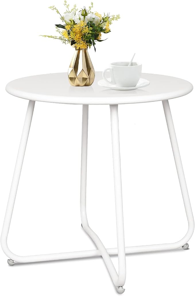 Yellow Outdoor Side Tables, Small Outdoor Table, Round Patio Side Table
