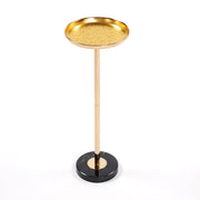 Gold Small End Table Pedestal Table for Decorative Display and Storage