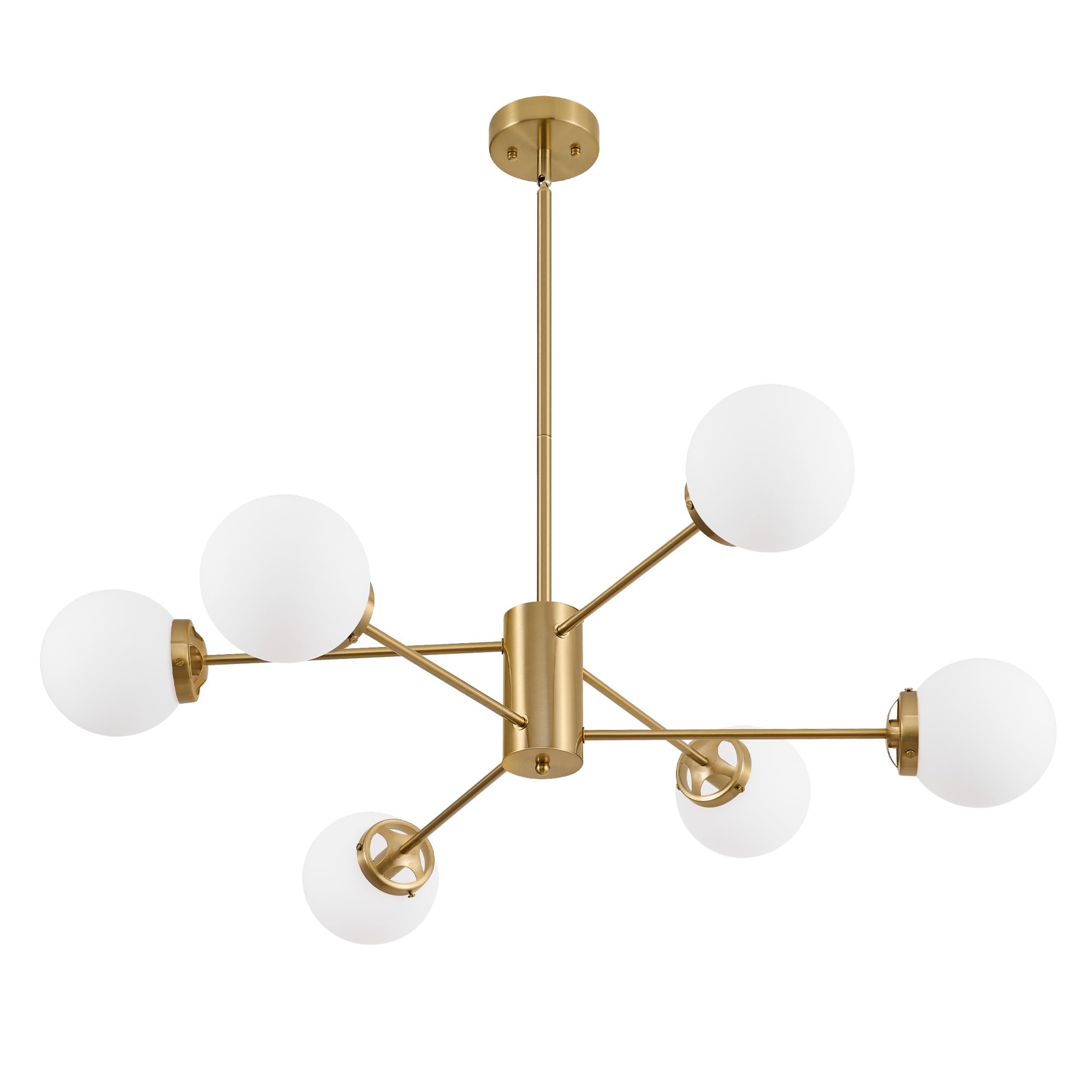 Gold Sputnik Chandelier 6-Light Globe Sputnik Ceiling Light Fixture Mid Century
