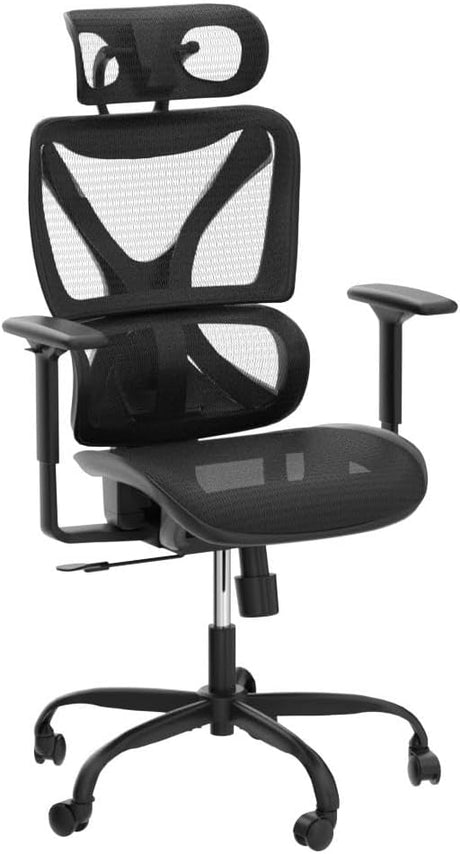 Ergonomic Office Chair with Lumbar Support, Big and Tall Mesh Chairs with Adjustable