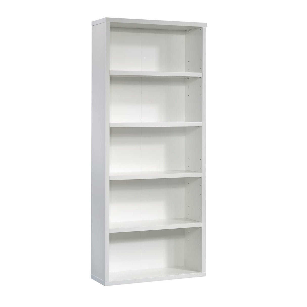 Storage 5-Shelf Living Room Bookcase/Book Shelf, Soft White Finish